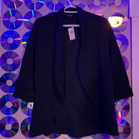 🦋3 for $20🦋 Eclipse Black Blazer- L - Picture 1 of 2